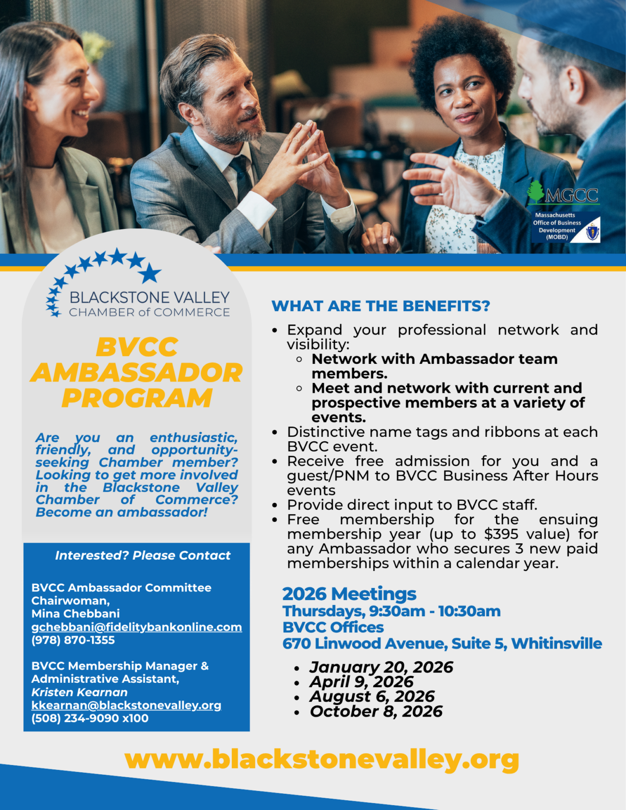 Ambassador Program October 2026 - Blackstone Valley Chamber of Commerce
